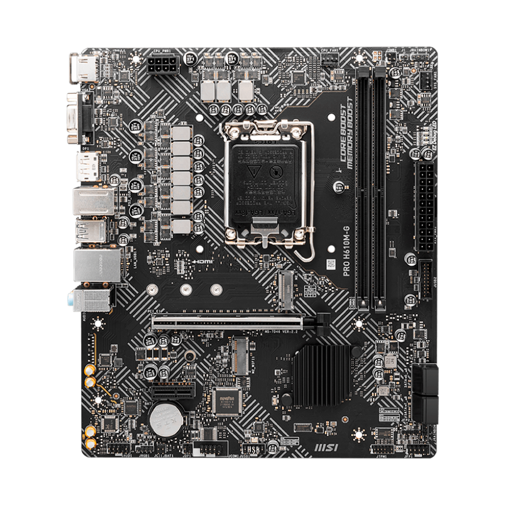 MSI - Tarjeta Madre MSI PRO H610M-G Micro-ATX LGA 1700 Intel H610 96GB DDR5 HDMI/DP para Intel