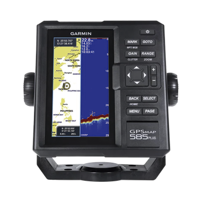 GARMIN - Plotter de Navegación GPSMAP 585 Plus / Pantalla 6" WVGA / Sonar CHIRP 600W / ClearVü Scanning Sonar / Compatible GPS-GLONASS-BeiDou / Quickdraw Contours / 2 Ranuras SD / IPX7 / Multiidioma