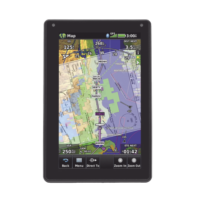 GARMIN - Navegador portátil aera 760, muestra información de trafico aéreo y una excelente visualización por medio de su  pantalla con visión 3D  touch screen.
