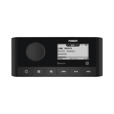 GARMIN - Sistema de Audio Marino / Pantalla LCD 2.3" / Bluetooth y ANT / 180 W Pico / 22 W RMS x 4 / 2 Zonas Multi-Zone / IPX6 e IPX7 / Compatible con AM, FM, DAB+, AUX / Actualizaciones Inalámbricas
