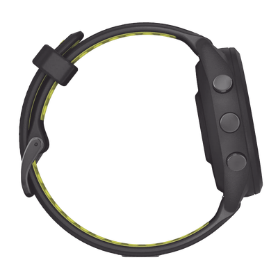 GARMIN - Forerunner® 265S, Bisel y carcasa en negro con correa de silicona en negro/amarillo