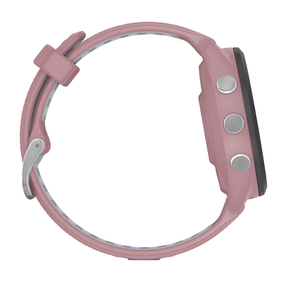 GARMIN - Forerunner® 265S, Bisel negro con carcasa en rosa y correa de silicona en rosa/gris