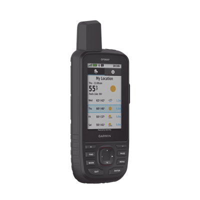 GARMIN - Navegador GPS Outdoor GPSMAP 67i / Pantalla TFT Transflectiva a Color 3″ / Resolución 240 x 400 Píxeles / Batería Recargable de Ión-Litio / Autonomía Hasta 840 Horas / IPX7 / MIL-STD-810 / Brújula de Tres Ej