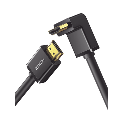 UGREEN - Cable HDMI 2.0  en Angulo de 90°  / 2 m / 4K@60Hz / HDR / 3D / HEC (Canal Ethernet HDMI) / ARC (Canal de Retorno de Audio / CEC / 32 canales de Audio / HDCP 2.2 / Dolby Atmos / 18 Gbps / Blindaje Múltiple