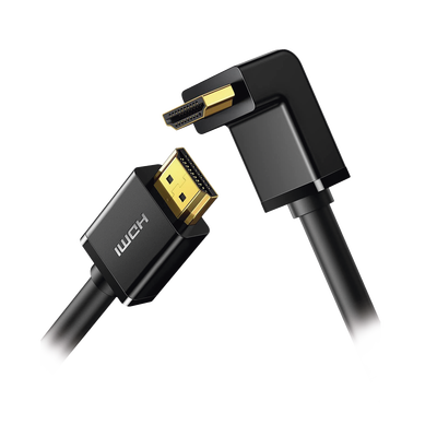 UGREEN - Cable HDMI 2.0 en Ángulo de 90° / 3 Metros (9.84 Pies) / 4K@60Hz / HDR / 3D / HEC (Canal Ethernet HDMI) / ARC (Canal de Retorno de Audio) / CEC / 32 Canales de Audio / HDCP 2.2 / Dolby Atmos / 18 Gbps / Blindaje Múltiple