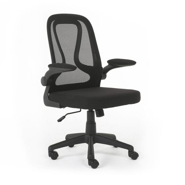 Silla Operativa E107 Mesh y Tela Color Negro Estructura Negro