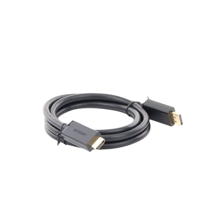 UGREEN - Cable DP Macho a HDMI Macho / Longitud 1.50 Metros (4.92 Pies) / Soporta 4K@30Hz / Soporta 3D / Cobre EstaÑado 28AWG / Blindaje Interno MÚltiple / TransmisiÓn Unidireccional / BotÓn de LiberaciÓn / Chip de Última GeneraciÓn