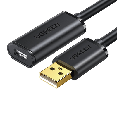 UGREEN - Cable de Extensión Activo USB 2.0 / 10 Metros / Macho-Hembra / Booster individual FE1.1S incorporado / Velocidad de hasta 480 Mbps / Ideal para impresoras, consolas , Webcam, etc.