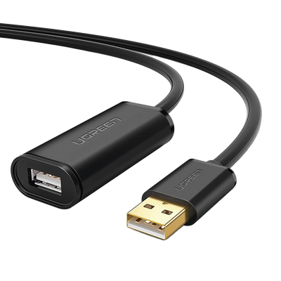 UGREEN - Cable de Extensión Activo USB 2.0 / 10 Metros / Macho-Hembra / Booster individual FE1.1S incorporado / Velocidad de hasta 480 Mbps / Ideal para impresoras, consolas , Webcam, etc.