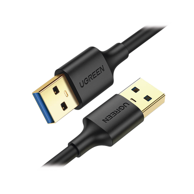 UGREEN - Cable USB-A 3.0 a  USB-A 3.0 / 1 Metro / Macho a Macho / Conector Niquelado / Núcleo de Cobre Estañado / Blindaje Múltiple / Velocidad 5Gbps / No Requiere Controlador / Compatible con USB2.0 Y USB 1.1