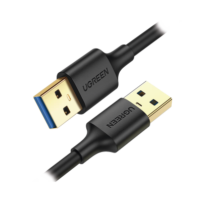 UGREEN - Cable USB-A 3.0 a  USB-A 3.0 / 2 Metros / Macho a Macho / Conector Niquelado / Núcleo de Cobre Estañado / Blindaje Múltiple / Velocidad 5Gbps / No Requiere Controlador / Compatible con USB2.0 Y USB 1.1