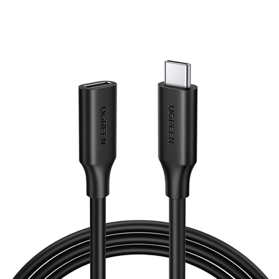 UGREEN - Cable USB-C Macho a USB-C Hembra | 1metro | USB-C 3.1 Gen 2 | Compatible con Thunderbolt 3 | TPE |  Transferencia de Datos 10 Gbps | Soporta hasta 100W para Carga Rápida |  Reversible.