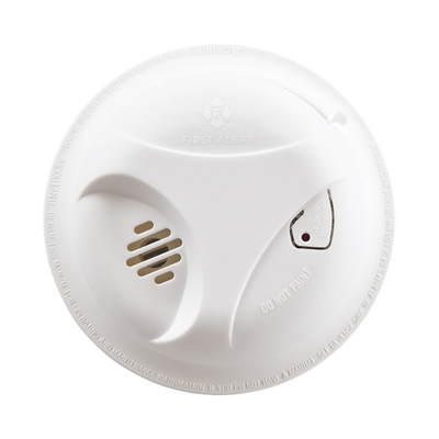 FIRST ALERT - Detector de Humo Autónomo, No Requiere Panel, Con Botón para Silenciar, Sensor por Ionización