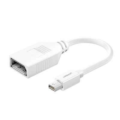 UGREEN - Cable Mini DP Macho a DP Hembra | Thunderbolt 2 | Version DP 1.2 | Soporta 4K*2K | Cable de 15 cm (5.91 Pulgadas) | Color Blanco.