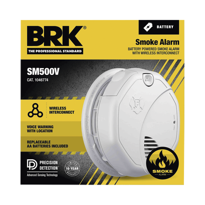 FIRST ALERT - Alarma de Humo con Interconexión Inalámbrica / Advertencia de Voz con Ubicación / Sensor Fotoeléctrico / Baterías AA Reemplazables / 85 dB a 10 pies / Rango de Temperatura 4.4°C a 37.8°C / Cumple UL217