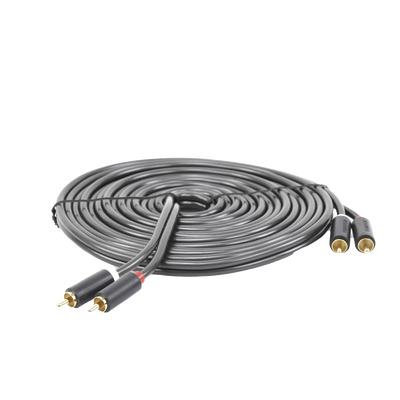 UGREEN - Cable de Audio 2 RCA Macho a 2 RCA Macho / 5 Metros (16.40 Pies) / Color Negro / Alta Calidad / Anillos de Goma para Asegurar un Agarre Firme al Instalar o Quitar el Cable
