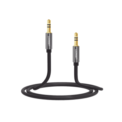 UGREEN - Cable Auxiliar 5 Metros / Conector 3.5mm a 3.5mm / Macho a Macho / Cubierta de TPE / Carcasa de Aluminio / Color Negro
