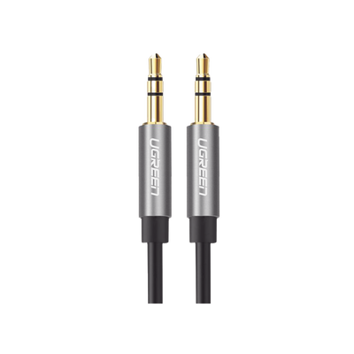 UGREEN - Cable Auxiliar 5 Metros / Conector 3.5mm a 3.5mm / Macho a Macho / Cubierta de TPE / Carcasa de Aluminio / Color Negro