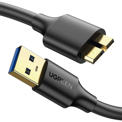UGREEN - Cable Adaptador USB-A 3.0 a Micro USB 3.0 / 0.5 Metros / Carga y Sincronización de Datos / Velocidad de hasta 5 Gbps / Blindaje Interior Múltiple / Núcleo de Cobre Estañado de 22 AWG / Compatibilidad Universal.