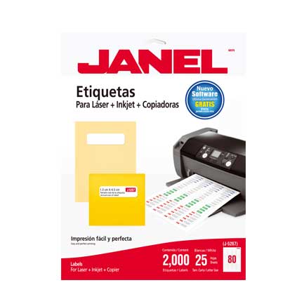 JANEL - ETIQUETA JANEL LASER 1.3 X 4.5 CM C/2000