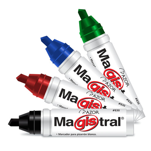 MAGISTRAL - Marcador Magistral Didáctico Pizarrón Blanco Colores Surtidos C/4 Pzas