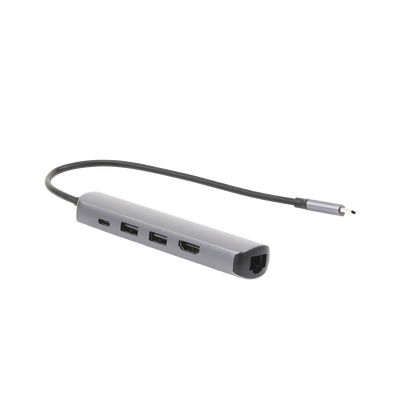 UGREEN - HUB USB-C (Docking Station) 5 en 1 | Ultra Delgado | 2 USB-A 3.1 a (5 Gbps) | HDMI 4K@60Hz | RJ45 (Gigabit Ethernet) | USB-C PD Carga Rápida 100W | Soporta OTG | Chips Inteligentes | Pequeño y Ligero | Caja de Aluminio.