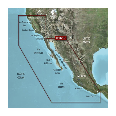 GARMIN - Mapa VUS021R US, Mendocino, Salina Cruz y costas mexicanas.
