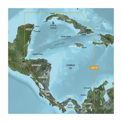 GARMIN - Cartas de la costa suroeste del Caribe