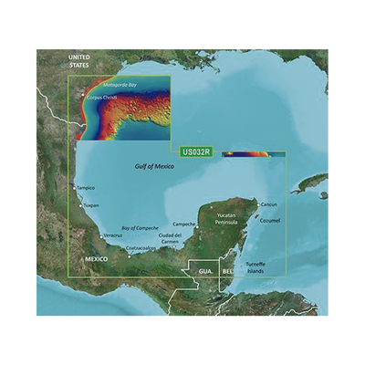 GARMIN - Mapa VUS032R Sur del Golfo de México.