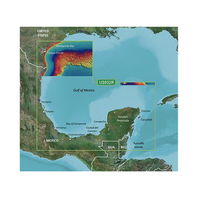 GARMIN - Mapa VUS032R Sur del Golfo de México.