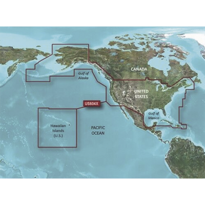 GARMIN - Mapa HXUS604X todas las costas de EE.UU y las costas del oeste de Canada.