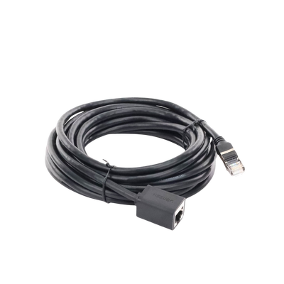 UGREEN - Cable de Extensión Cat6 RJ45 F/UTP / Macho a Hembra / 5 Metros (16.40 Pies) / Método de Conexión 568B / Velocidad de Transmisión 1000Mbps / Ancho de Banda del Canal 250MHz / Caja de Cobre / Negro