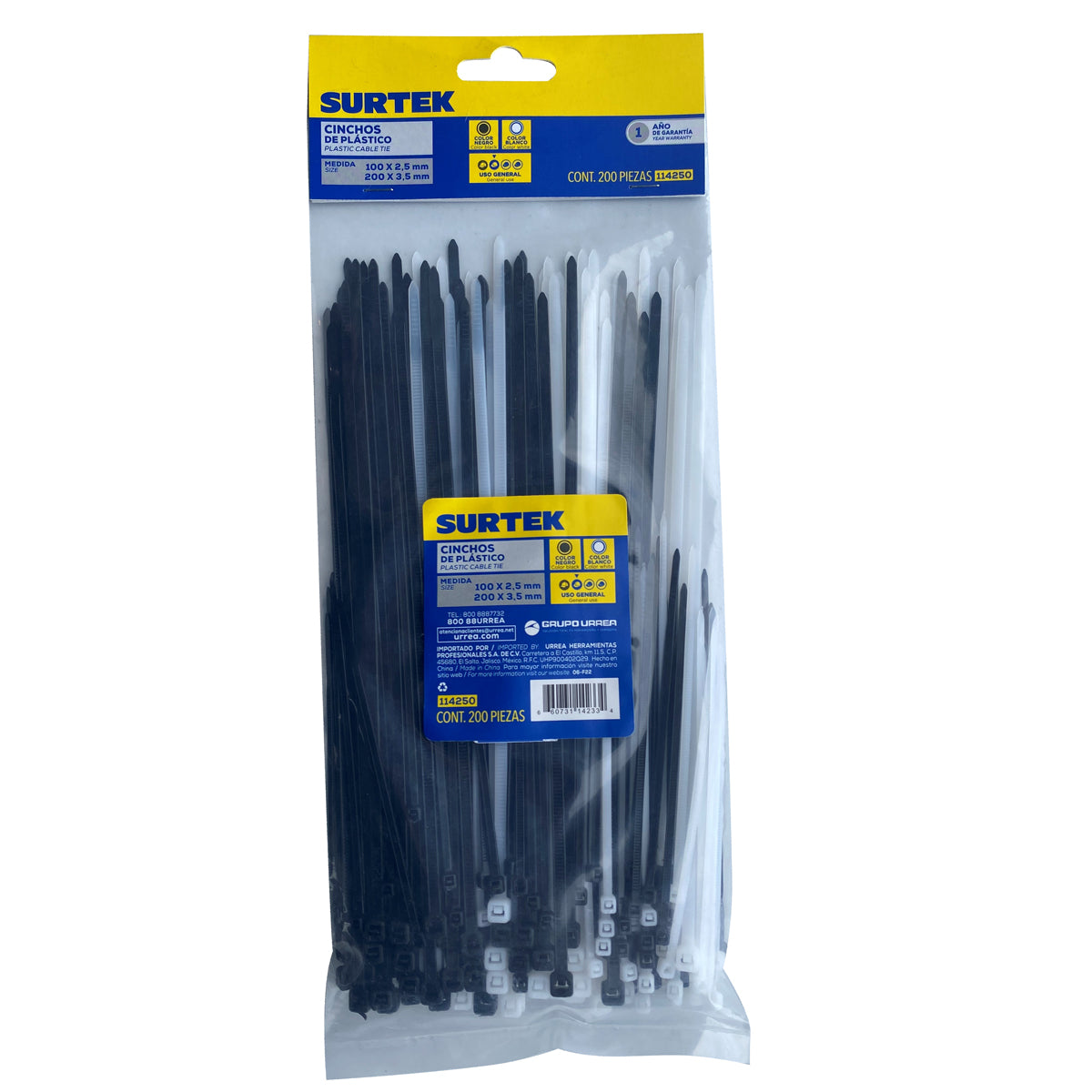 Cinchos plast comb bolsa 200pz