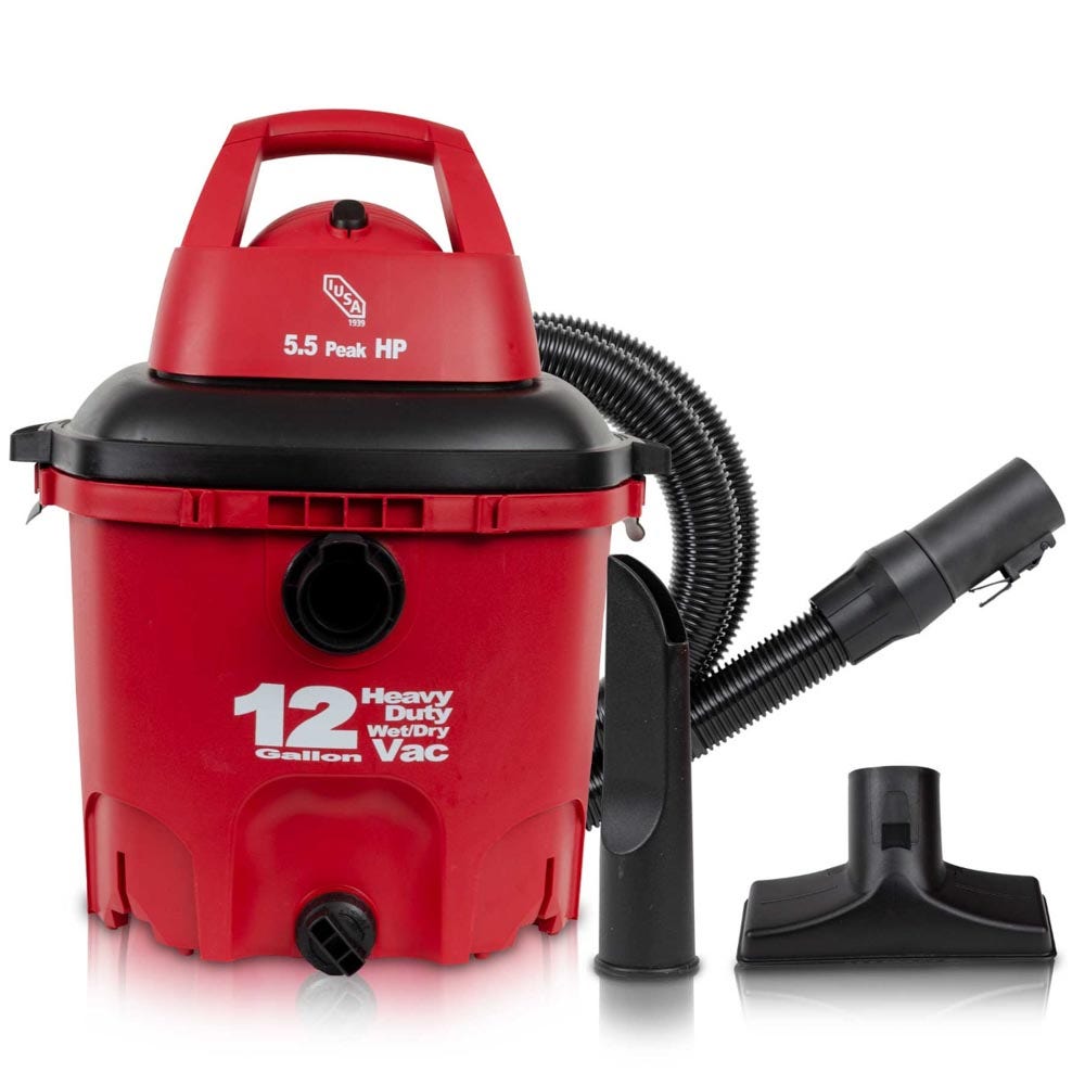 IUSA - Aspiradora 12 galones con ruedas iusa seco mojado con 6 accesorios