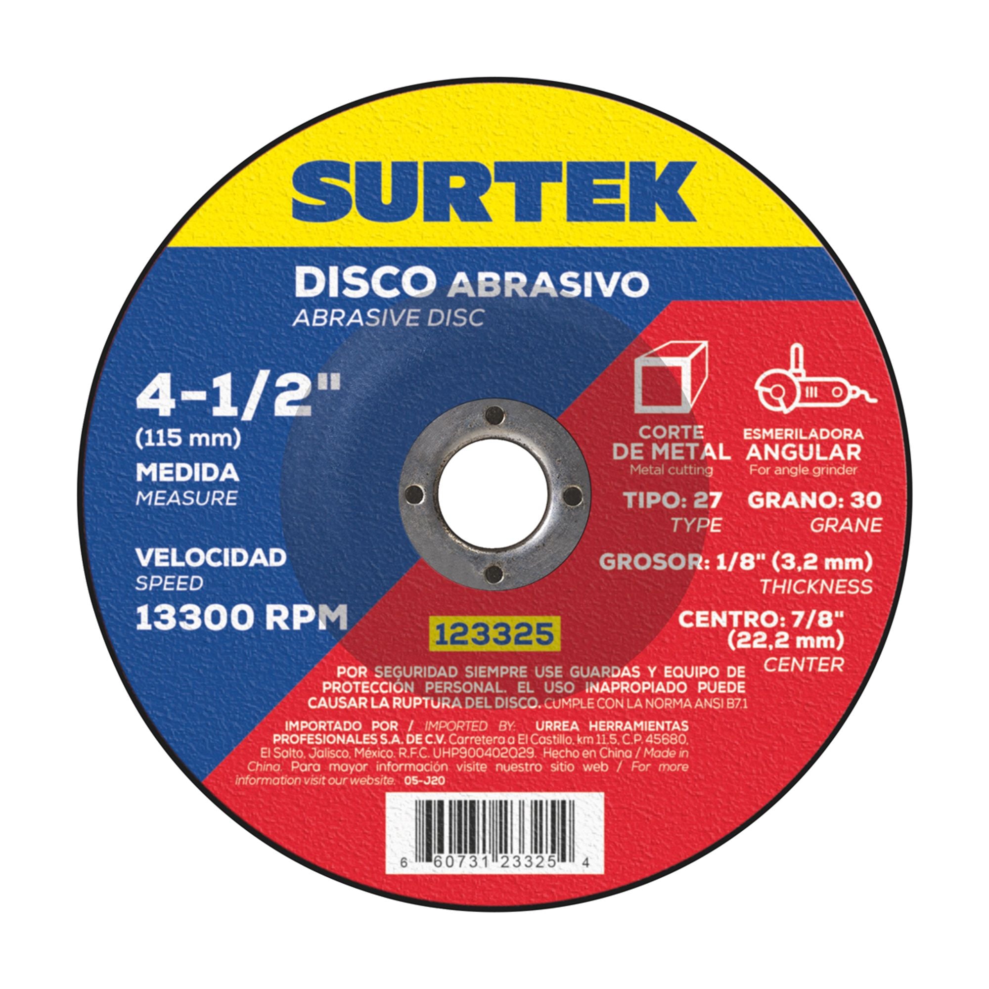 Disco abr t/27 met 4-1/2x1/8 in