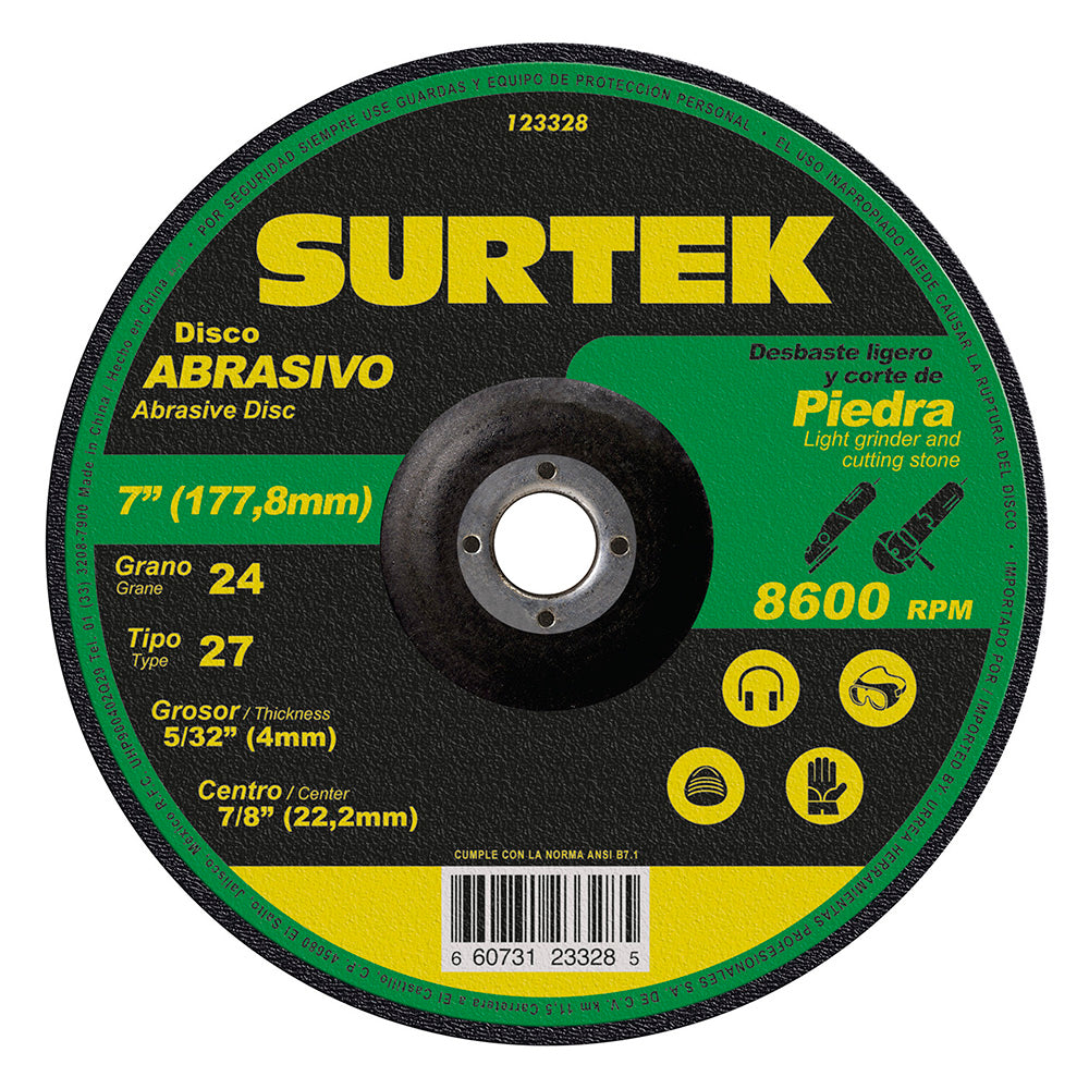 Disco t/27 piedra 7x5/32 in