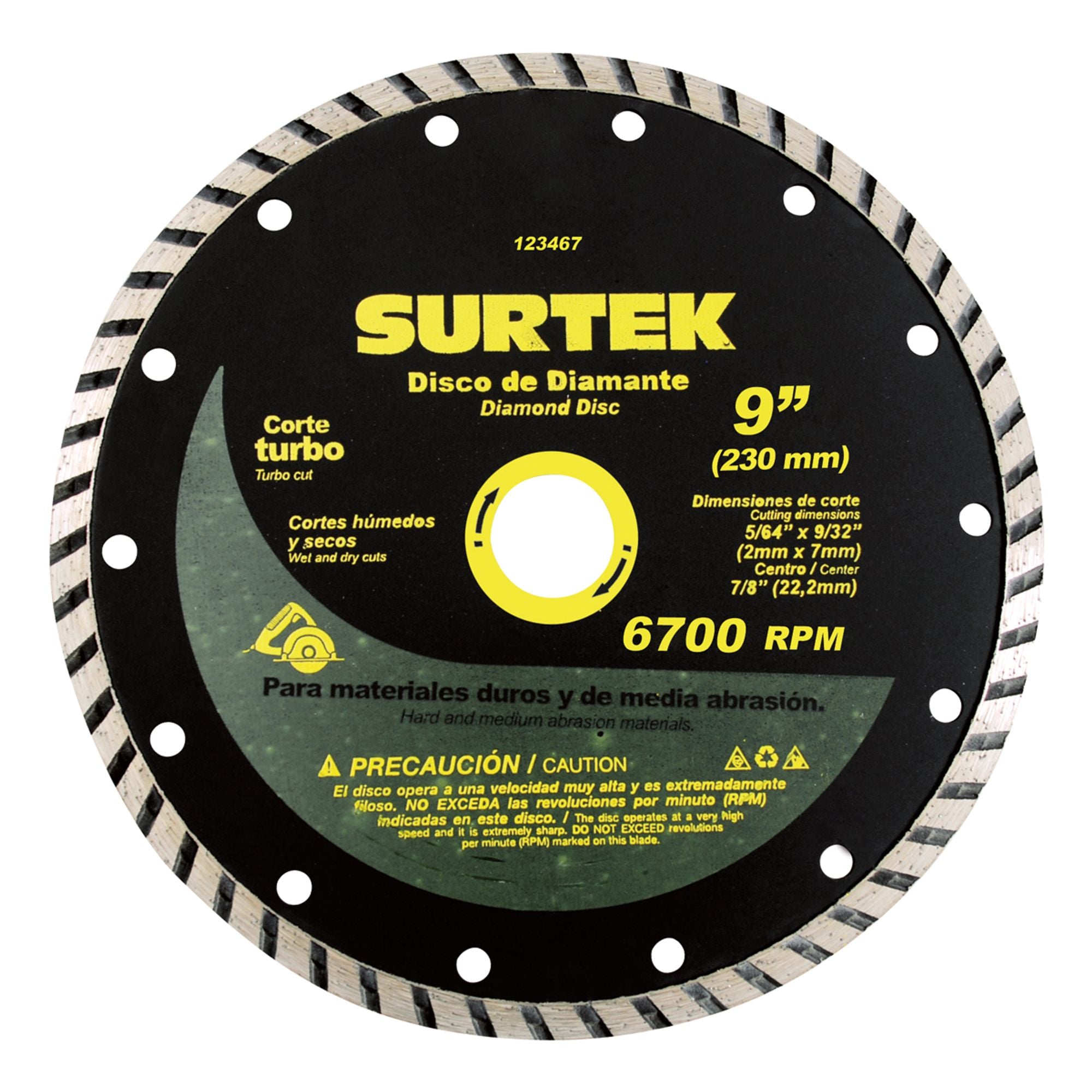 Disco diamant turbo 4-1/2 in