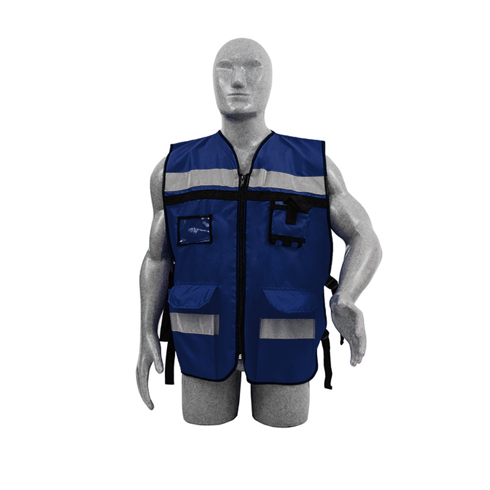 Chaleco seg sup abier azul uni