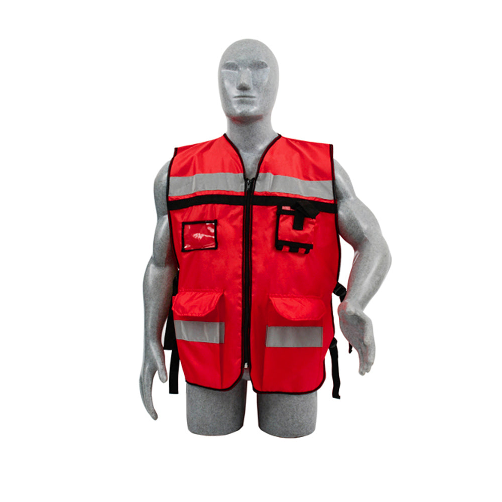 Chaleco seg sup abier rojo uni