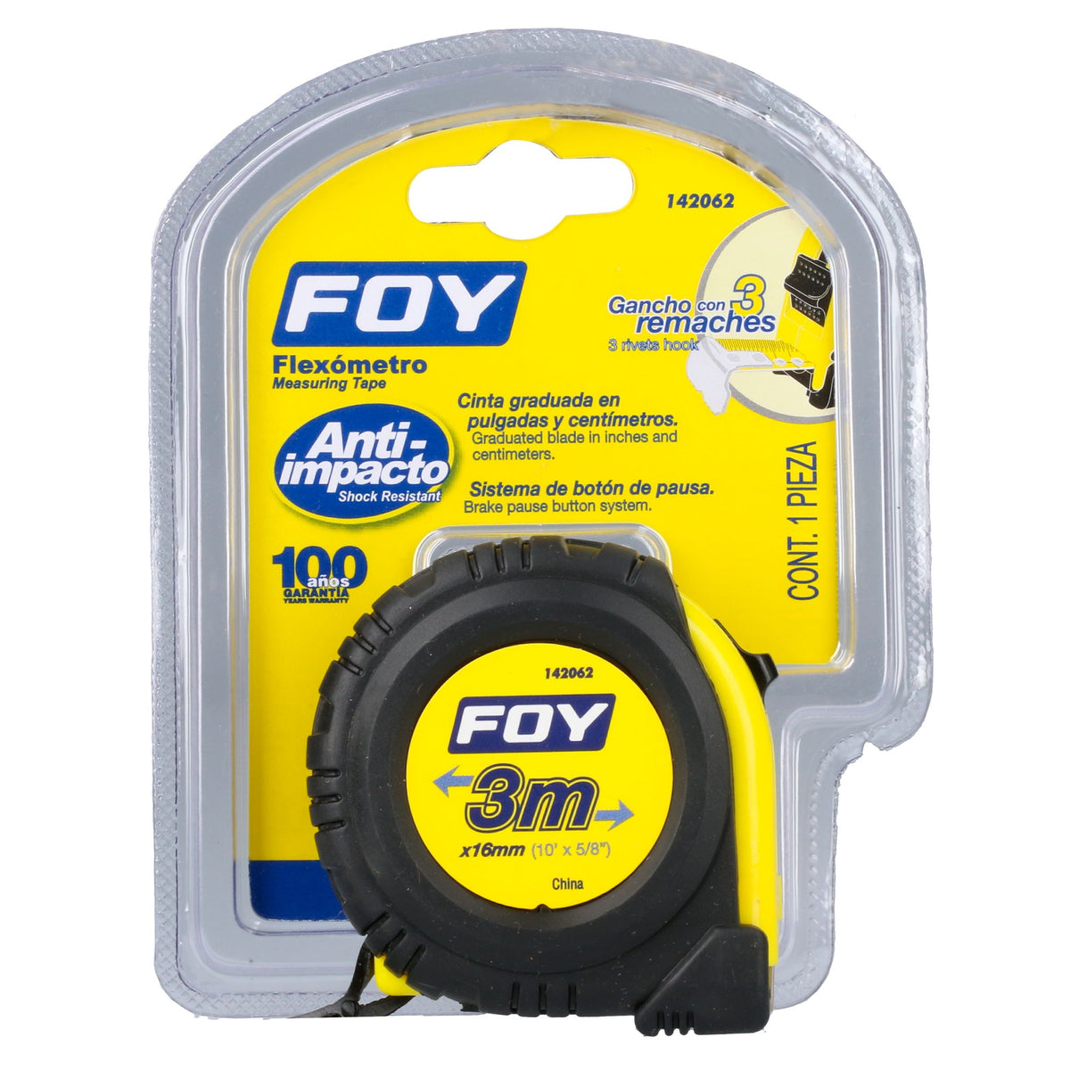 Flexometro rubber grip 3mx13mm