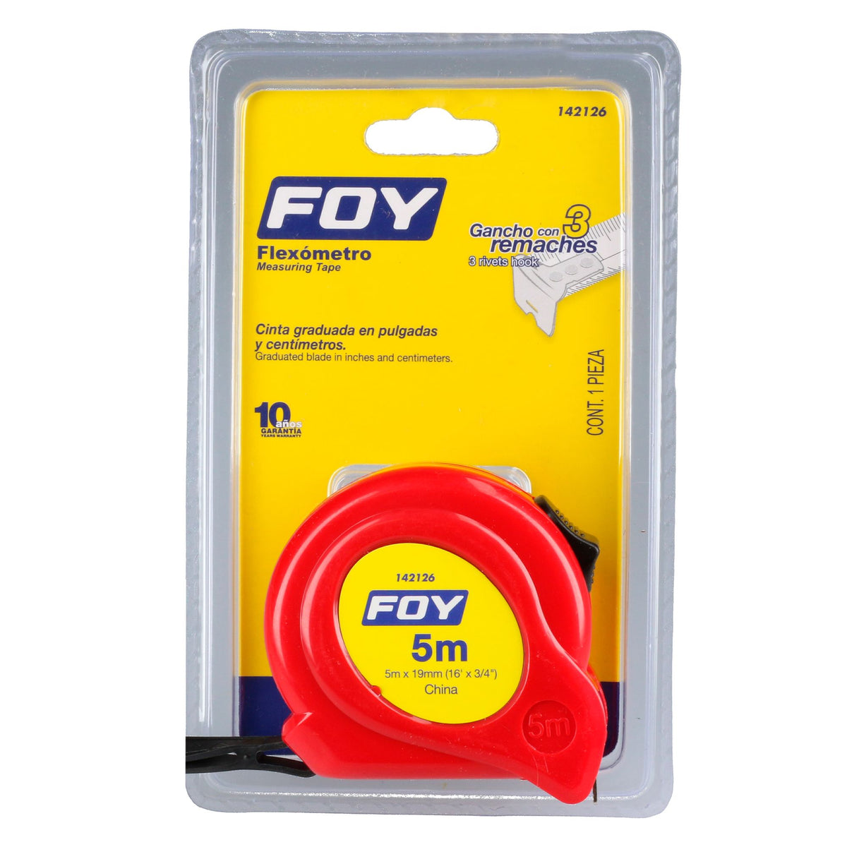 Flexómetro 5m x 3/4 in rojo