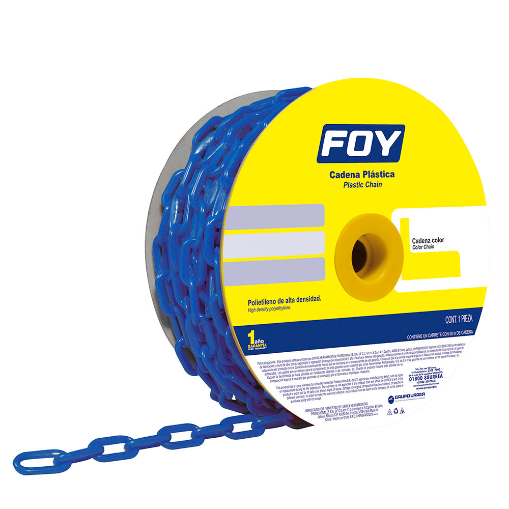 Cadena plast 3mm 50m azul