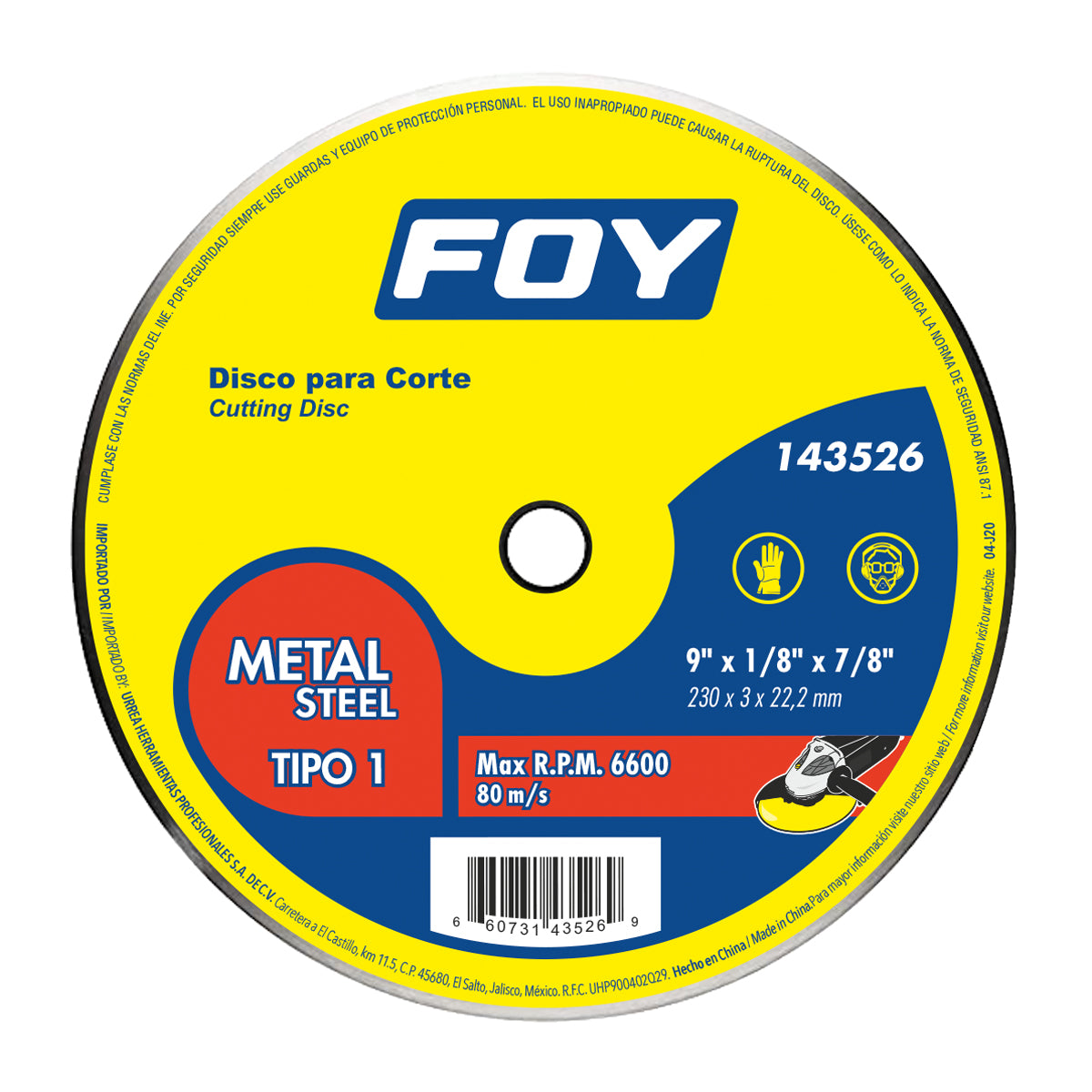 Disco abr t/1 met 14 inx1/8 in