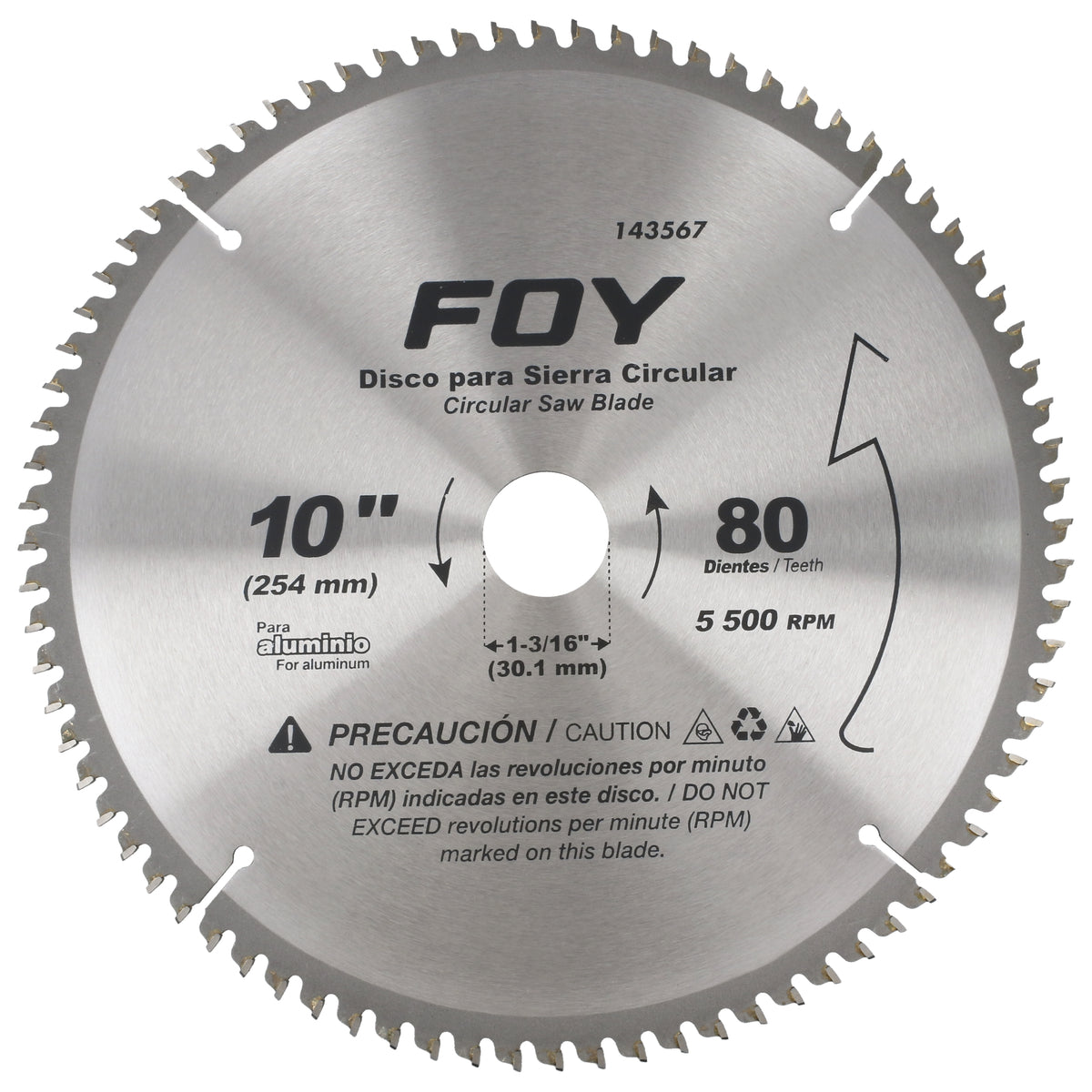 Disc sierr circ alu 80 dt 10 in