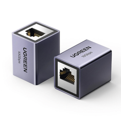 UGREEN - Acoplador STP (Extensor de Cable Ethernet RJ45) | 10Gbps | Blindado | Compatibilidad con Cat8 Cat7 Cat6 Cat5e | Hasta 100 Metros (328.08 Pies) | Aleación de Aluminio