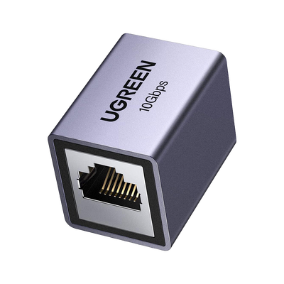UGREEN - Acoplador STP (Extensor de Cable Ethernet RJ45) | 10Gbps | Blindado | Compatibilidad con Cat8 Cat7 Cat6 Cat5e | Hasta 100 Metros (328.08 Pies) | Aleación de Aluminio
