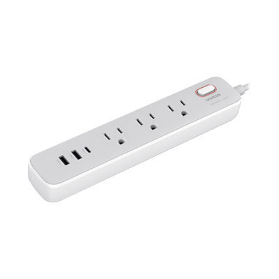UGREEN - Regleta de Alimentación 30W 2 USB-A + 1 USB-C + 3 Salidas AC / Carga de Alta Velocidad / Salida USB-C PD de 30W (GaN) / Salidas AC Tipo B / Protección Contra Sobretensiones / 6 en 1