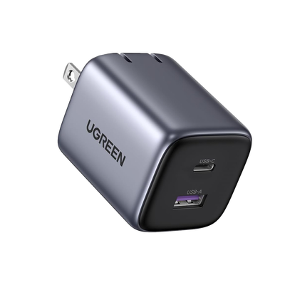 UGREEN - Cargador de 35W serie Nexode | 2 Puertos de Carga Rápida | USB-C  y USB-A | Tecnología GaN II | Power Delivery 3.0 | Quick Charge 4.0 | Chip Confiable y Carga Inteligente | Optimiza la Experiencia de Carga | Tecnología Thermal Guard.