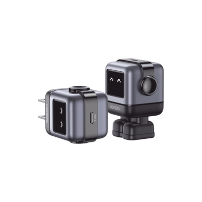 UGREEN - Cargador Mini GaNRobot 30W serie UNO | 1 USB-C de Carga Rápida | Tecnología GaN II | Multiprotocolo PD/QC/SCP/FCA | Carga Inteligente | Pantalla LED | Zapato Magnético Extraíble | Thermal Guard | Color Negro.