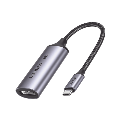 UGREEN - Cable Adaptador USB-C a DP 1.4 | 8K@60Hz | 4K@240Hz | Compatible con Thunderbolt 3 & 4 | HDR | eARC | DTS | Dolby | 3D | ALLM | VRR | Admite Multi-Stream (MST) | Longitud del Cable 10 cm (3.94 Pulgadas) | Caja de Aluminio